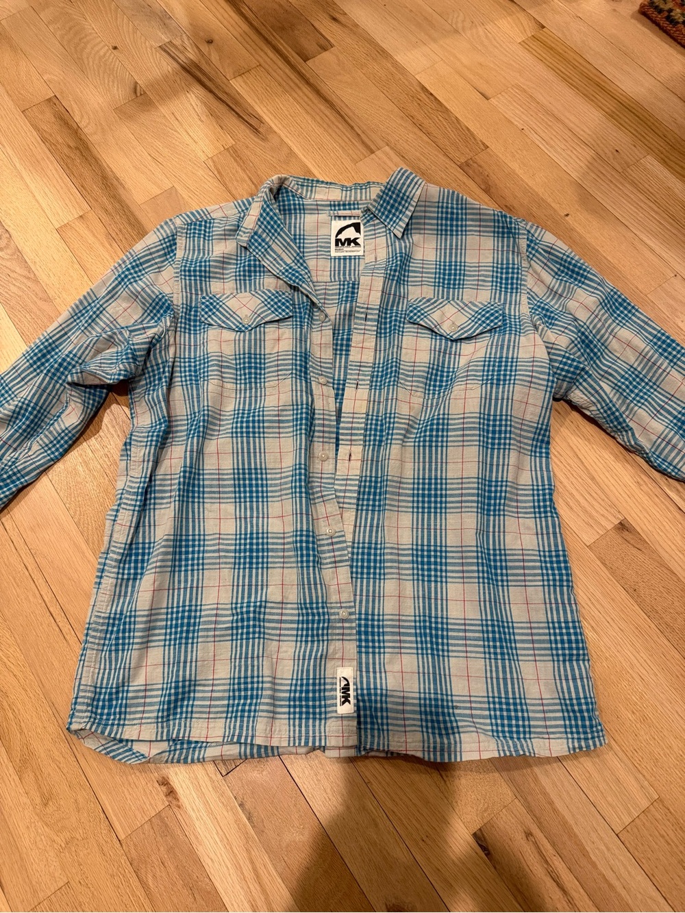 Mountain Khakis Blue & White Plaid Button-Up Shirt